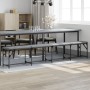 Banco de comedor acero y tela gris claro 248x32x45 cm de , Bancos de comedor y cocina - Ref: Foro24-835227, Precio: 97,78 €
