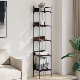 Librería de 5 estantes madera roble marrón 35x30x174 cm