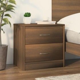 Bedside table made of brown oak plywood, measuring 40x30x40 cm. by vidaXL, Nightstands - Ref: Foro24-815409, Price: 42,25 €, ...
