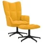Mustard yellow velvet relaxation chair with footrest by , Armchairs - Ref: Foro24-328113, Price: 166,33 €, Discount: %