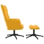 Mustard yellow velvet relaxation chair with footrest by , Armchairs - Ref: Foro24-328113, Price: 166,33 €, Discount: %