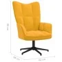 Mustard yellow velvet relaxation chair with footrest by , Armchairs - Ref: Foro24-328113, Price: 166,33 €, Discount: %