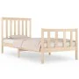 Estructura de cama madera maciza de pino 75x190 cm de , Camas y somieres - Ref: Foro24-3103868, Precio: 88,81 €, Descuento: %