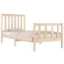 Estructura de cama madera maciza de pino 75x190 cm de , Camas y somieres - Ref: Foro24-3103868, Precio: 88,81 €, Descuento: %