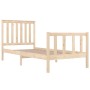 Solid pine wood bed frame 75x190 cm by , Beds and slatted bases - Ref: Foro24-3103868, Price: 91,23 €, Discount: %