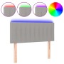 Headboard with LED lights in light gray fabric 80x5x78/88 cm by , Headboards and footboards - Ref: Foro24-3121824, Price: 36,...