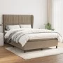 Box spring bed with taupe gray fabric mattress 140x200 cm by , Beds and slatted bases - Ref: Foro24-3128129, Price: 542,41 €,...