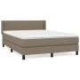 Box spring bed with taupe gray fabric mattress 140x200 cm by , Beds and slatted bases - Ref: Foro24-3129877, Price: 470,23 €,...