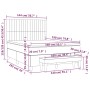 Box spring bed with taupe gray fabric mattress 140x190 cm by , Beds and slatted bases - Ref: Foro24-3136753, Price: 538,10 €,...