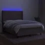 Box spring bed with mattress and LED lights taupe gray fabric 140x190 cm by , Beds and slatted bases - Ref: Foro24-3138473, P...