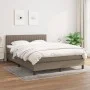 Box spring bed with taupe gray fabric mattress 140x200 cm by , Beds and slatted bases - Ref: Foro24-3140221, Price: 459,04 €,...