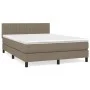 Box spring bed with taupe gray fabric mattress 140x200 cm by , Beds and slatted bases - Ref: Foro24-3140221, Price: 459,04 €,...