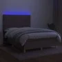 Box spring bed with mattress and LED lights taupe gray fabric 140x190 cm by , Beds and slatted bases - Ref: Foro24-3135593, P...