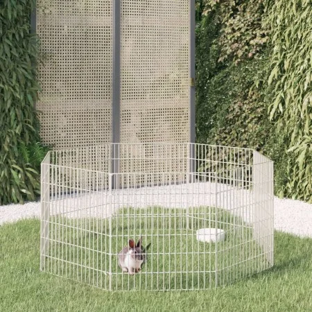 Rabbit cage 8 panels galvanized iron 54x60 cm by , Cages and habitats for small animals - Ref: Foro24-171574, Price: 30,40 €,...