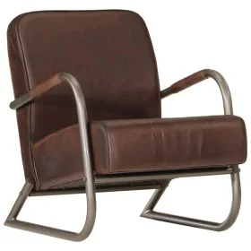 Sillón de cuero auténtico marrón de , Sillones - Ref: Foro24-359632, Precio: 253,89 €, Descuento: %