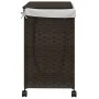 Cesto de ropa sucia con ruedas ratán marrón oscuro 60x35x60,5cm de , Cestas para ropa - Ref: Foro24-372040, Precio: 73,18 €, ...