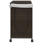 Schmutziger Wäschekorb mit Rollen, dunkelbraunes Rattan, 60 x 35 x 60,5 cm von , Wäschekörbe - Ref: Foro24-372040, Preis: 74,...