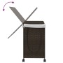 Schmutziger Wäschekorb mit Rollen, dunkelbraunes Rattan, 60 x 35 x 60,5 cm von , Wäschekörbe - Ref: Foro24-372040, Preis: 74,...