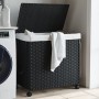 Schmutziger Wäschekorb mit Rollen aus schwarzem Rattan, 60 x 35 x 60,5 cm von , Wäschekörbe - Ref: Foro24-372042, Preis: 83,4...