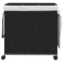 Cesto para ropa sucia con ruedas ratán negro 60x35x60,5 cm de , Cestas para ropa - Ref: Foro24-372042, Precio: 78,07 €, Descu...