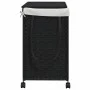 Cesto para ropa sucia con ruedas ratán negro 60x35x60,5 cm de , Cestas para ropa - Ref: Foro24-372042, Precio: 78,07 €, Descu...