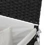 Schmutziger Wäschekorb mit Rollen aus schwarzem Rattan, 60 x 35 x 60,5 cm von , Wäschekörbe - Ref: Foro24-372042, Preis: 78,0...