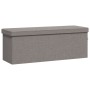 Light Gray Faux Linen Folding Storage Bench by , Benches for halls and storage - Ref: Foro24-374905, Price: 65,45 €, Discount: %