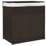 Dirty clothes basket 2 sections dark brown rattan 53x35x57 cm by , Laundry baskets - Ref: Foro24-372035, Price: 66,08 €, Disc...