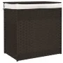 Dirty clothes basket 2 sections dark brown rattan 53x35x57 cm by , Laundry baskets - Ref: Foro24-372035, Price: 61,63 €, Disc...