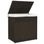 Dirty clothes basket 2 sections dark brown rattan 53x35x57 cm by , Laundry baskets - Ref: Foro24-372035, Price: 61,63 €, Disc...