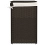 Dirty clothes basket 2 sections dark brown rattan 53x35x57 cm by , Laundry baskets - Ref: Foro24-372035, Price: 66,08 €, Disc...