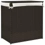 Dirty clothes basket 2 sections dark brown rattan 53x35x57 cm by , Laundry baskets - Ref: Foro24-372035, Price: 61,63 €, Disc...