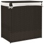 Schmutzwäschekorb, 2 Abschnitte, dunkelbraunes Rattan, 53 x 35 x 57 cm von , Wäschekörbe - Ref: Foro24-372035, Preis: 66,08 €...