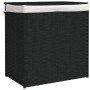 Dirty clothes basket 2 sections black synthetic rattan 53x35x57 cm by , Laundry baskets - Ref: Foro24-372037, Price: 64,02 €,...