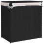 Dirty clothes basket 2 sections black synthetic rattan 53x35x57 cm by , Laundry baskets - Ref: Foro24-372037, Price: 64,02 €,...