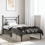 Bed frame with black metal headboard 100x190 cm by , Beds and slatted bases - Ref: Foro24-374333, Price: 68,78 €, Discount: %