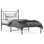 Bettgestell mit schwarzem Metallkopfteil 100x190 cm von , Betten und Lattenroste - Ref: Foro24-374333, Preis: 70,22 €, Rabatt: %