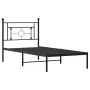 Bed frame with black metal headboard 100x190 cm by , Beds and slatted bases - Ref: Foro24-374333, Price: 68,78 €, Discount: %