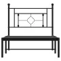 Bed frame with black metal headboard 100x190 cm by , Beds and slatted bases - Ref: Foro24-374333, Price: 68,78 €, Discount: %