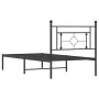 Bed frame with black metal headboard 100x190 cm by , Beds and slatted bases - Ref: Foro24-374333, Price: 68,78 €, Discount: %