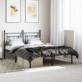 Bettgestell mit schwarzem Metallkopfteil 135x190 cm von , Betten und Lattenroste - Ref: Foro24-374338, Preis: 93,84 €, Rabatt: %
