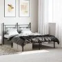 Estructura de cama con cabecero metal negro 135x190 cm de , Camas y somieres - Ref: Foro24-374338, Precio: 93,84 €, Descuento: %