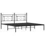 Bed frame with black metal headboard 183x213 cm by , Beds and slatted bases - Ref: Foro24-374344, Price: 104,46 €, Discount: %