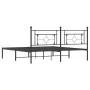 Bed frame with black metal headboard 183x213 cm by , Beds and slatted bases - Ref: Foro24-374344, Price: 104,46 €, Discount: %