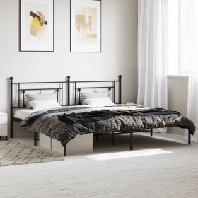 Bettgestell mit schwarzem Metallkopfteil 200x200 cm von , Betten und Lattenroste - Ref: Foro24-374346, Preis: 120,71 €, Rabat...
