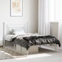 Estructura de cama de metal con cabecero blanco 107x203 cm de , Camas y somieres - Ref: Foro24-374384, Precio: 71,55 €, Descu...