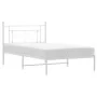 Metal bed frame with white headboard 107x203 cm by , Beds and slatted bases - Ref: Foro24-374384, Price: 70,60 €, Discount: %