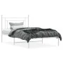 Metal bed frame with white headboard 107x203 cm by , Beds and slatted bases - Ref: Foro24-374384, Price: 70,60 €, Discount: %