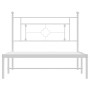 Estructura de cama de metal con cabecero blanco 107x203 cm de , Camas y somieres - Ref: Foro24-374384, Precio: 71,55 €, Descu...