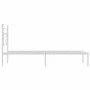 Metal bed frame with white headboard 107x203 cm by , Beds and slatted bases - Ref: Foro24-374384, Price: 70,60 €, Discount: %